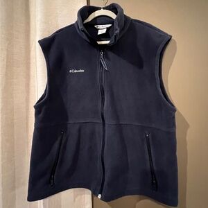 Columbia Men's Fleece Navy Blue Vest, Full Zip, Size Large